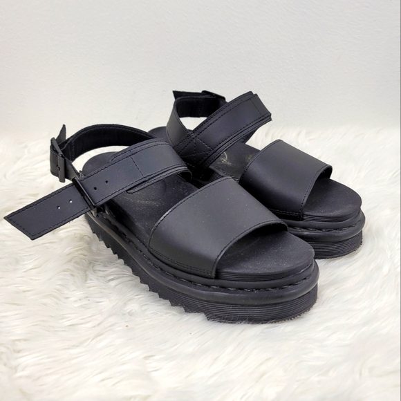 Dr. Martens | Shoes | Dr Martens Voss Softwair Black Chunky Platform Sandal  Size 7 | Poshmark